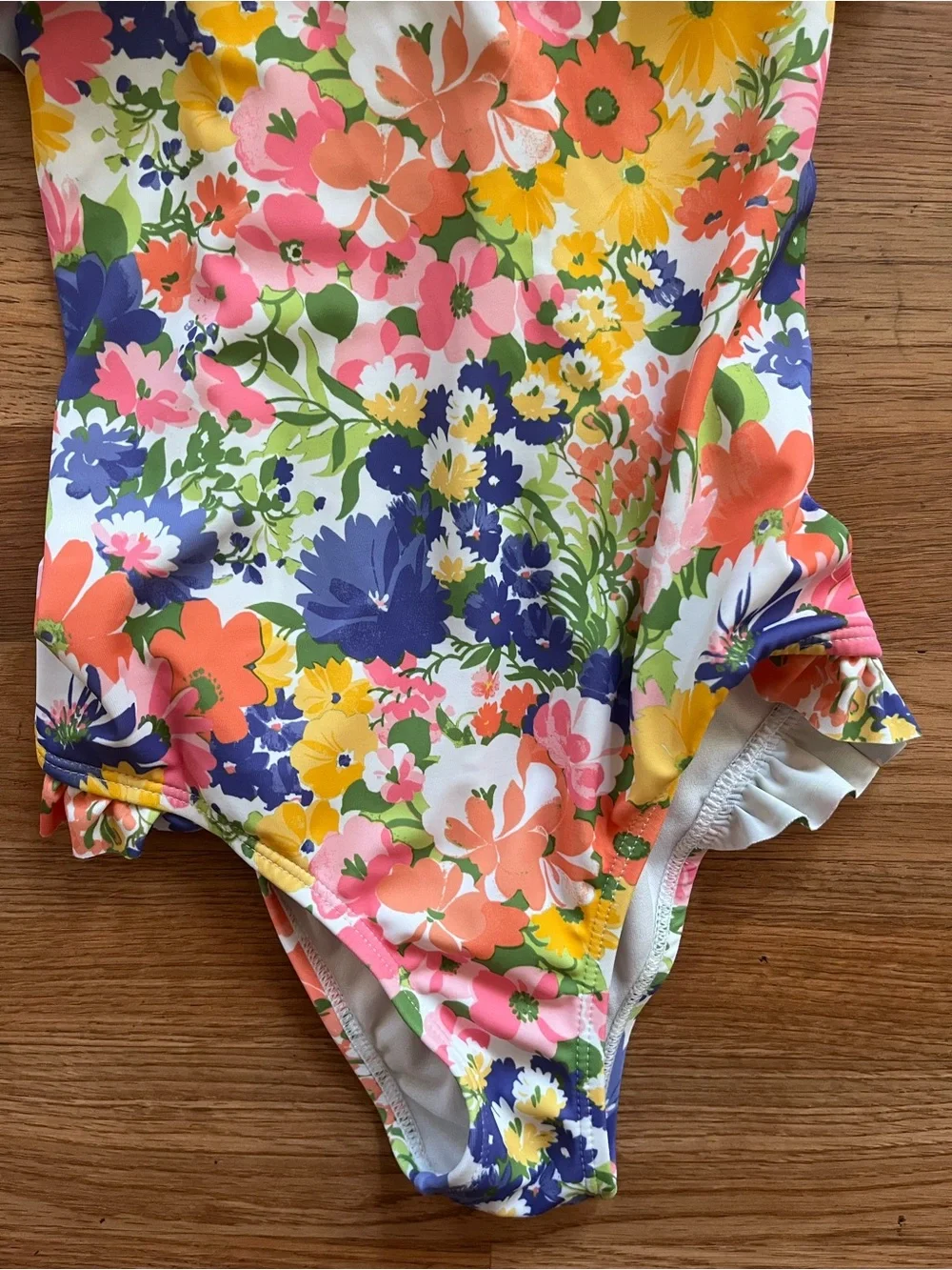 Janie and Jack Floral  Ruffle One-Piece Swimsuit - Multicolor